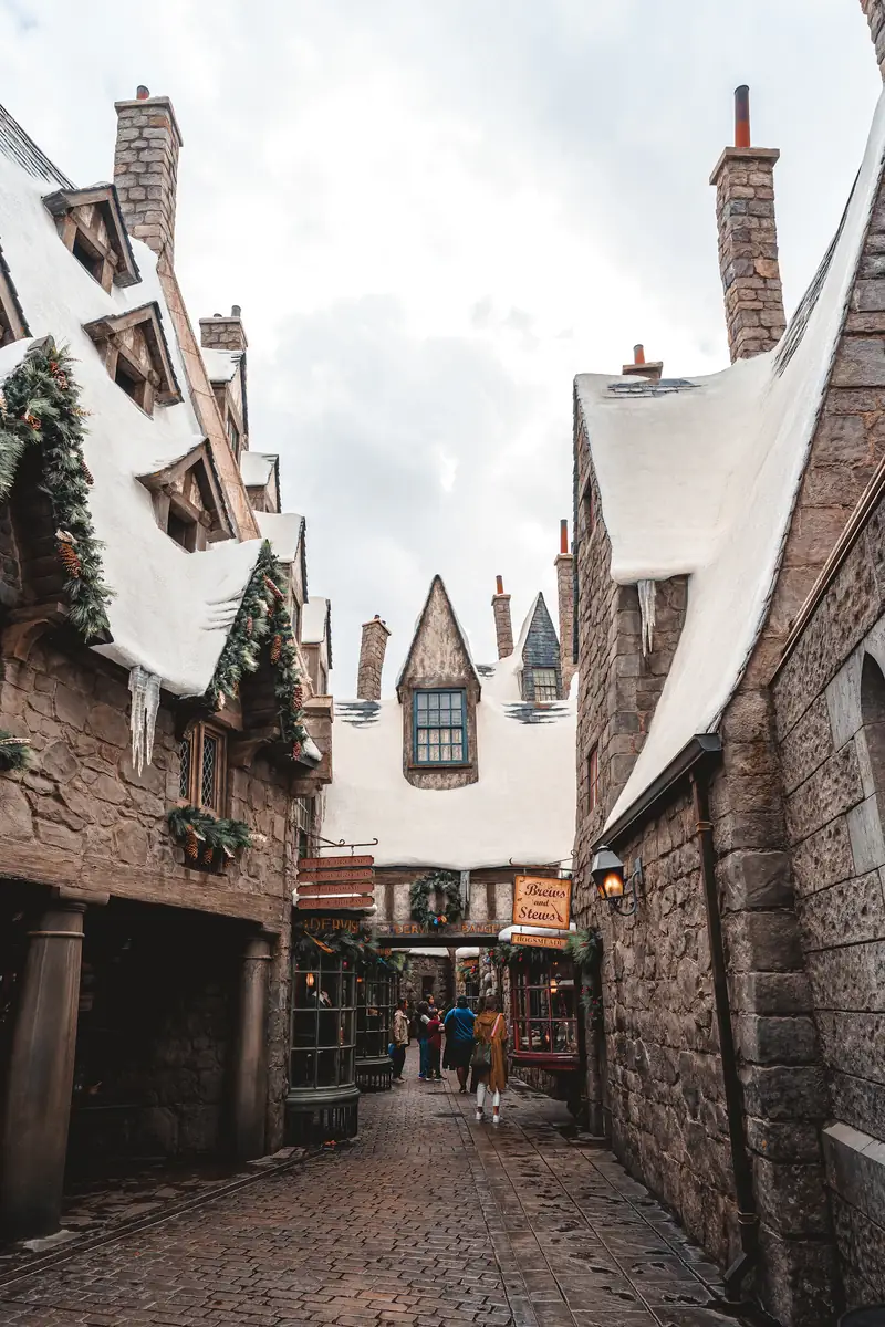 Rua de pedra de Hogsmeade, no Islands of Adventure